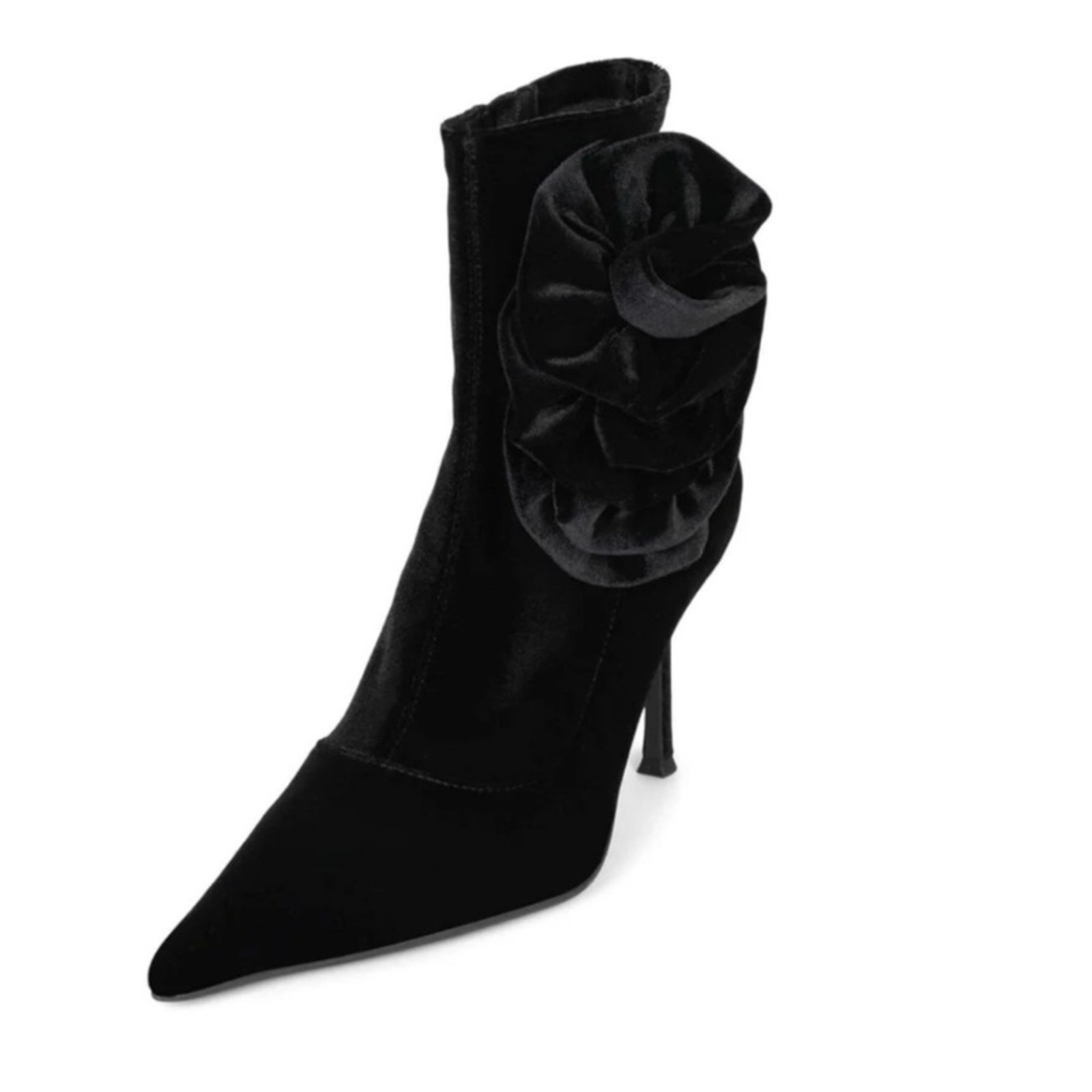 Nwot Jeffrey Campbell Florette Black Crushed Velvet Boots Sz 8.5
